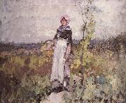 Nicolae Grigorescu French peasant Woman in the Vineyard oil painting